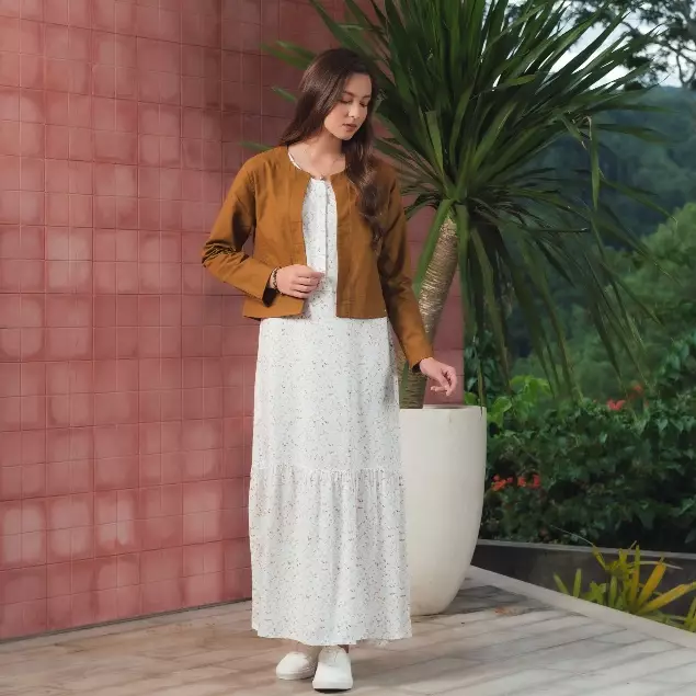C2 Thanza Brown Set Pieces Dress Wanita
