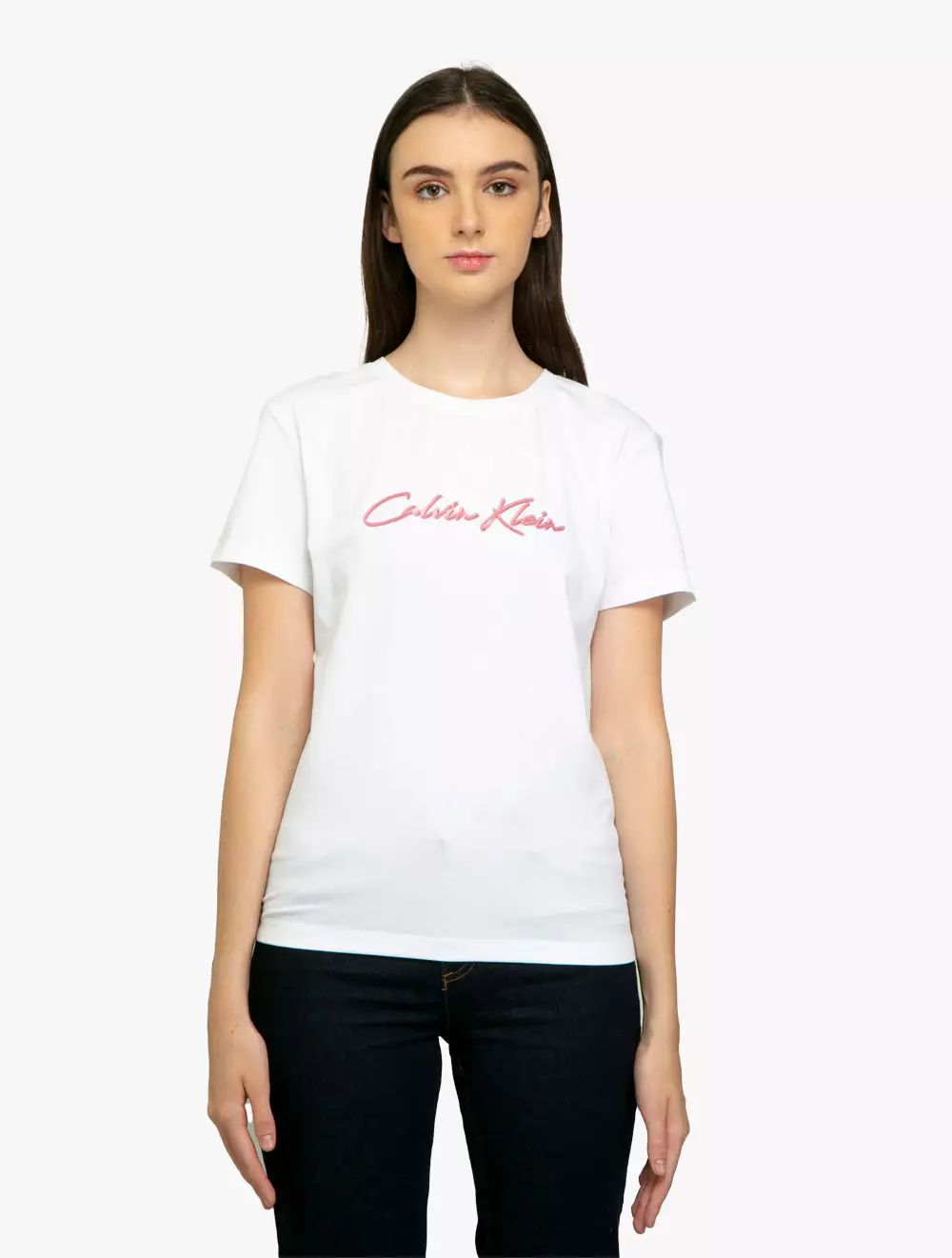 Calvin Klein Mixed Monogram Cut Off T-shirt Muslin