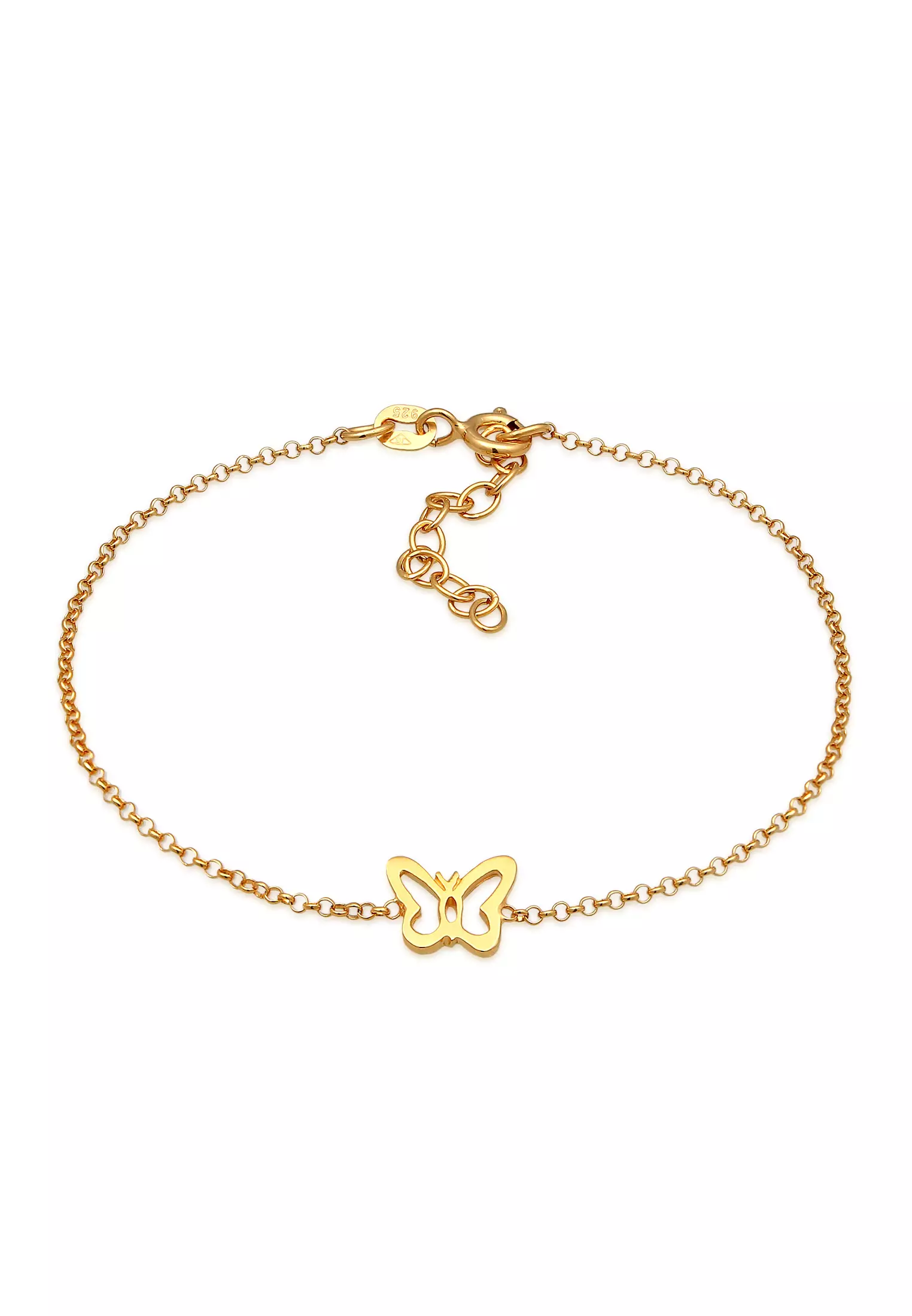 Bracelet Butterfly Pendant Cut-Out Gold Plated