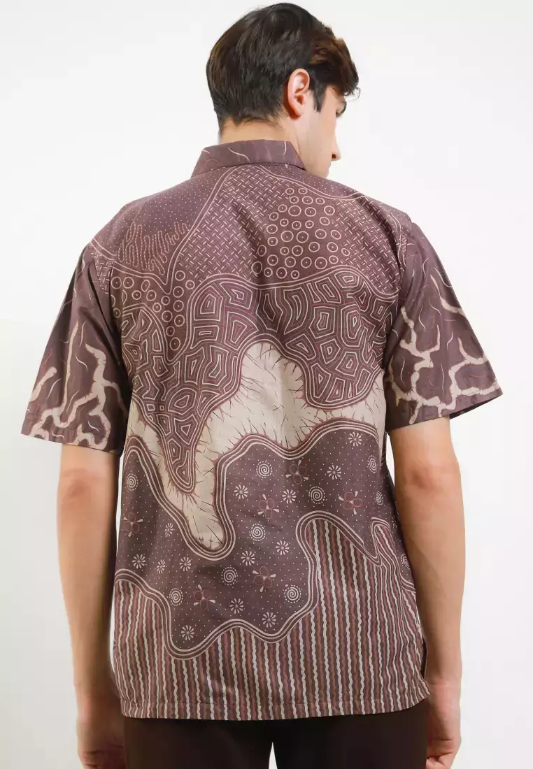 Achilles Kemeja Batik Premium Pria Casual Modern Lengan Pendek