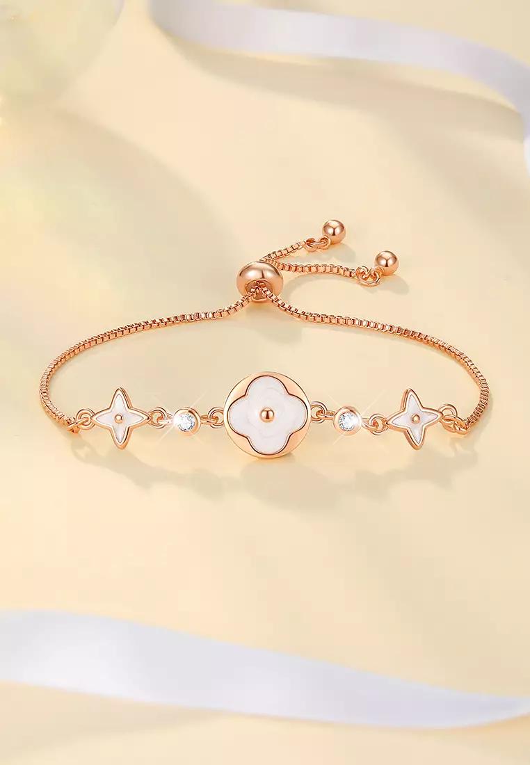 Gelang Wanita Titanium Anti Pudar Korea Fashion Elegan Gelang Cewek Bracelets rose