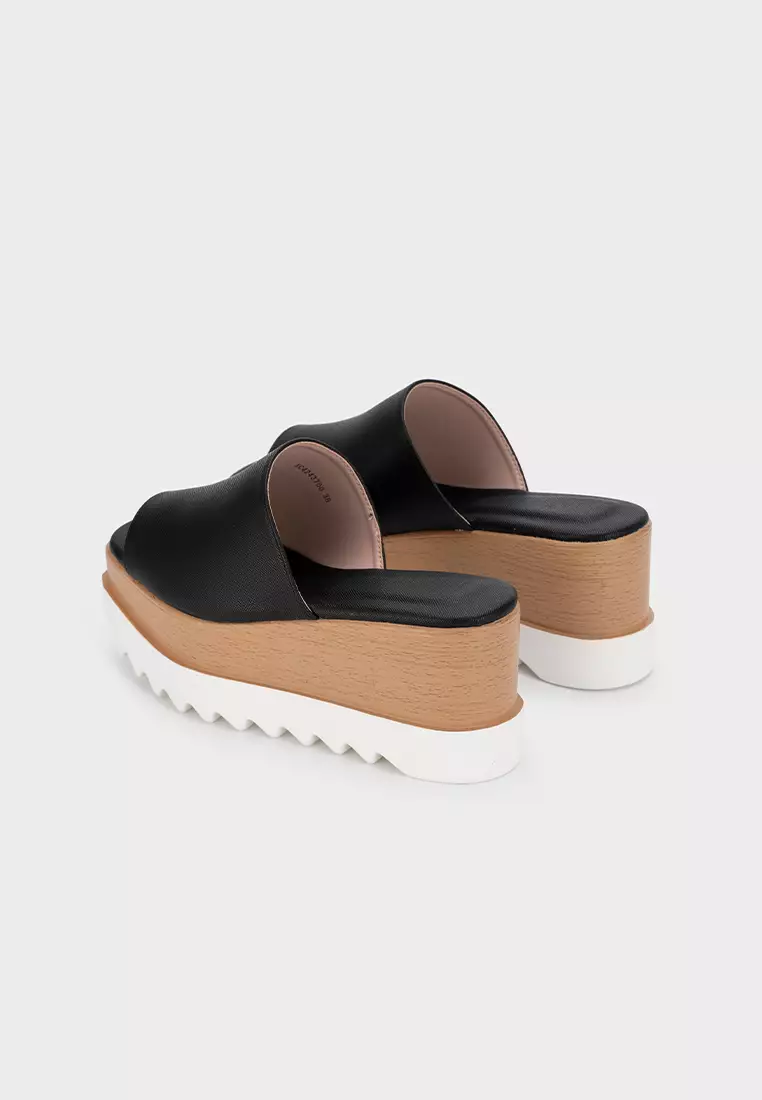 CASUAL PLATFORM WEDGE HEEL SLIDE