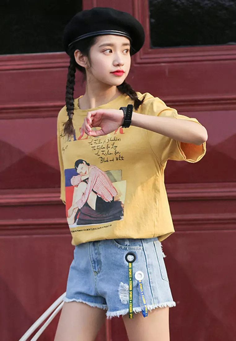 Buy Sunnydaysweety S/S New Blue Denim Short Jeans 2025 - Main Image