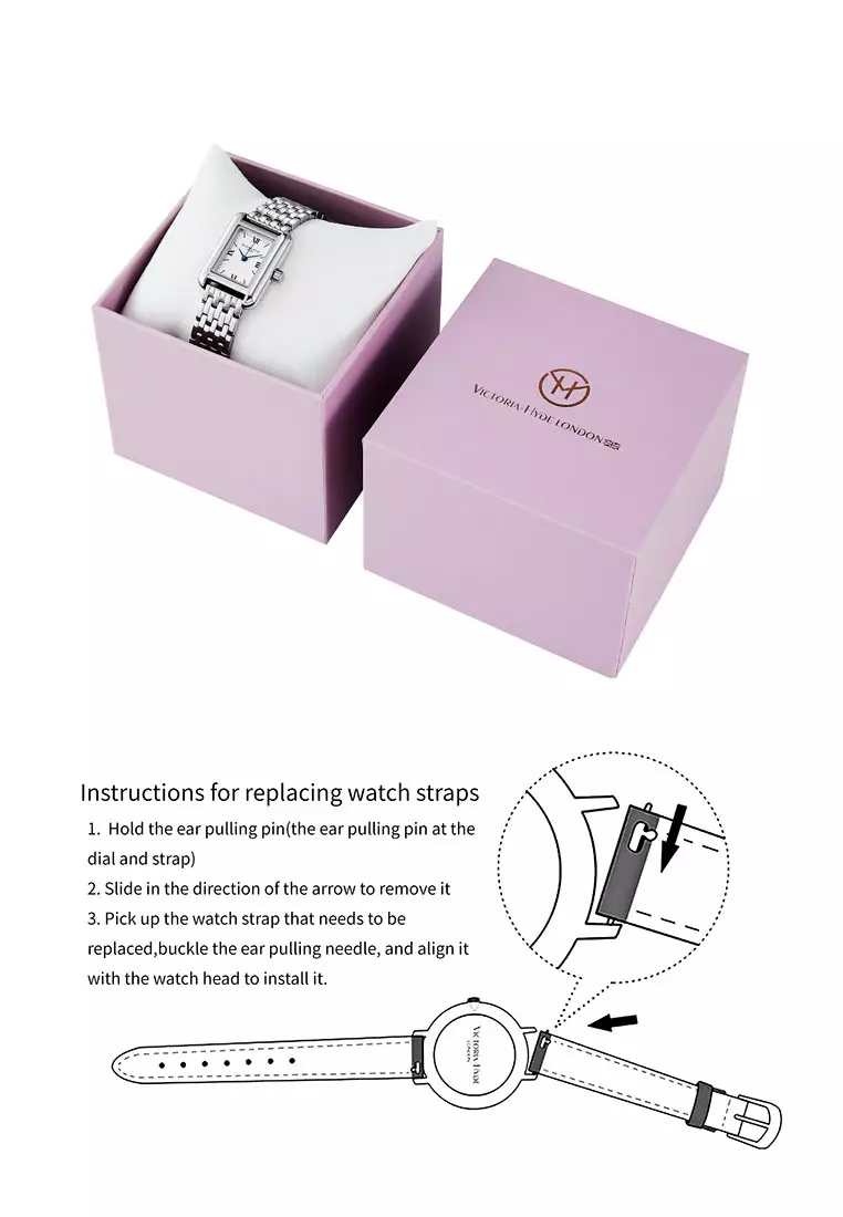 Retro 女士长方形手表22*29mm 簡約经典 不銹鋼表帶長度可調 藍色指針 生活防水-銀色