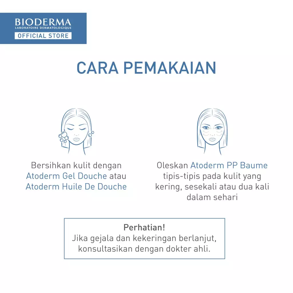 Bioderma Atoderm PP Baume 500 ml - Face / Body Moisturizer untuk Kulit Kering / Sangat Kering / Atopi