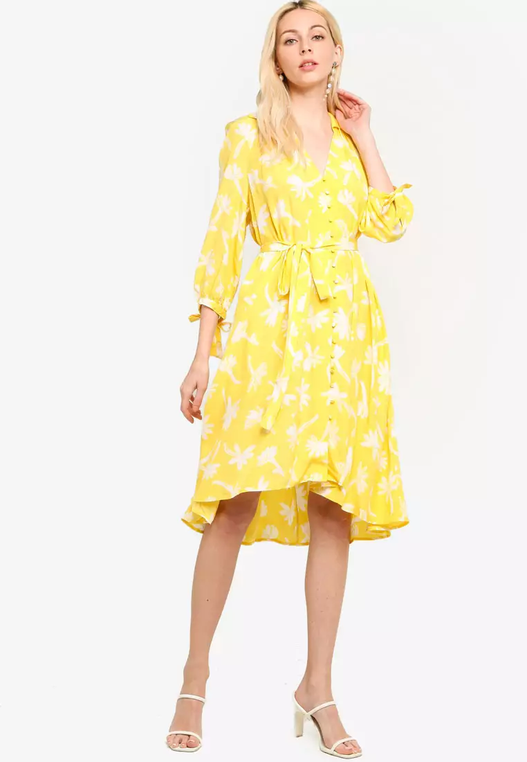 French connection yellow floral dress hotsell
