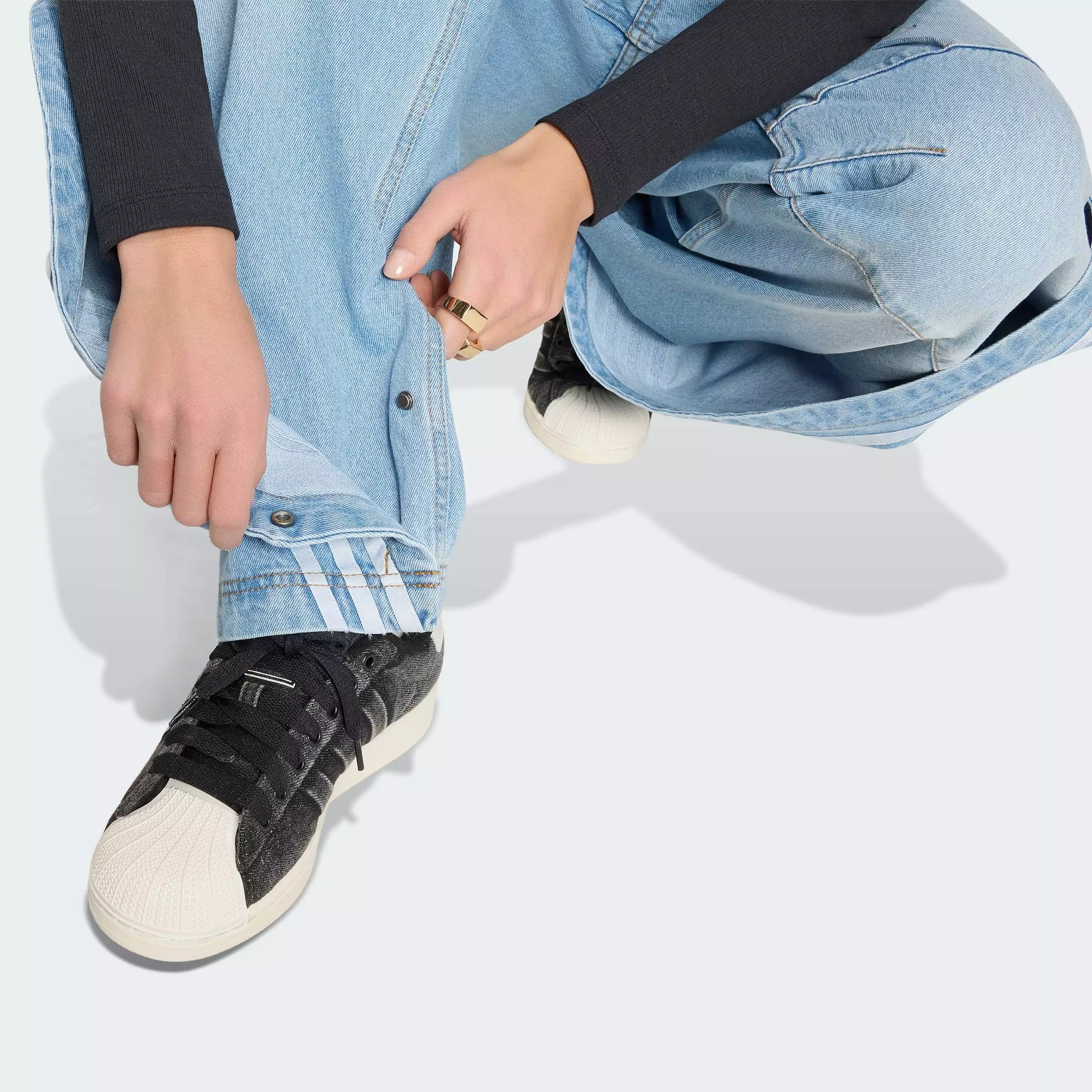 Lifestyle ADILENIUM 5.0 BANANA OVERLAY DENIM PANTS Women Blue KY5188