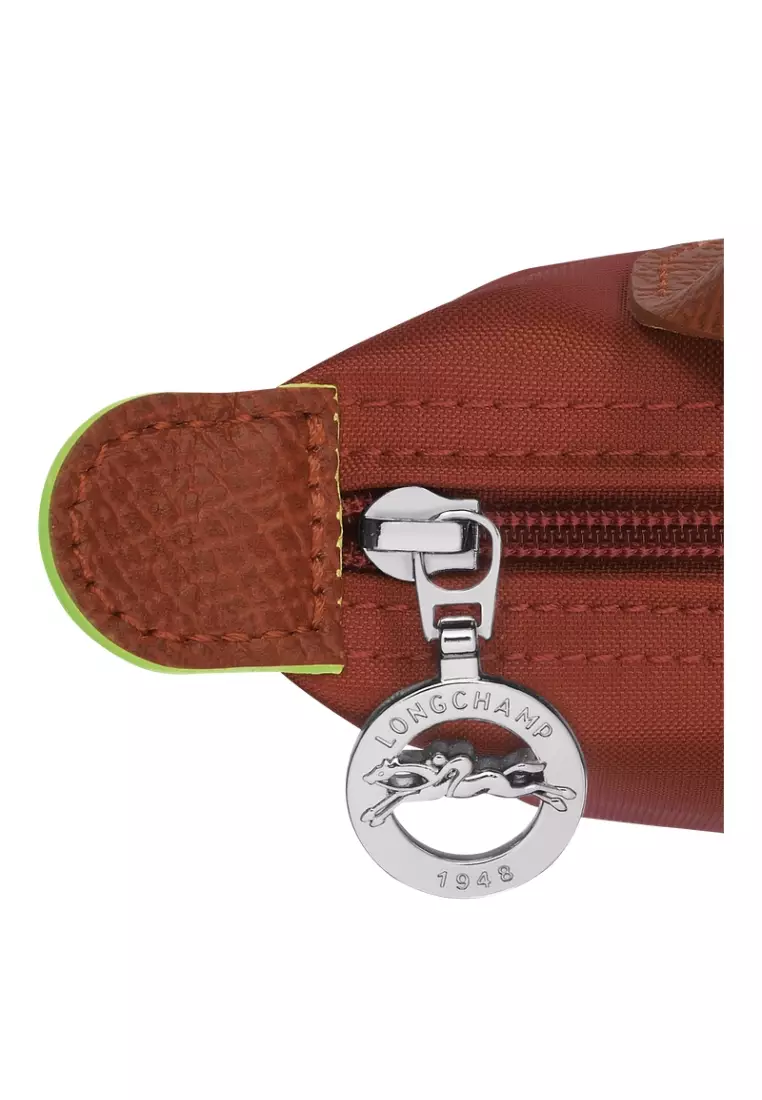 Longchamp Le Pliage Green Pouch with Handle Chestnut