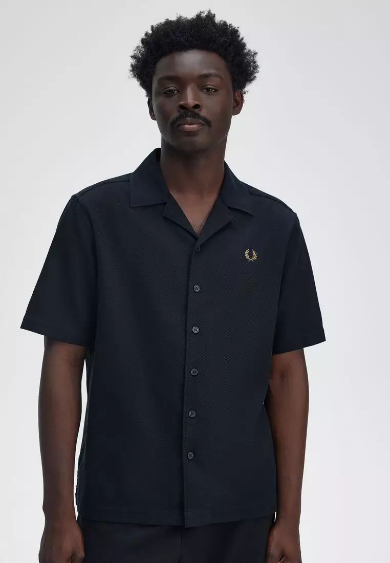 Buy Fred Perry Fred Perry M7774 PIQUE TEXTURE REVERE COLLAR