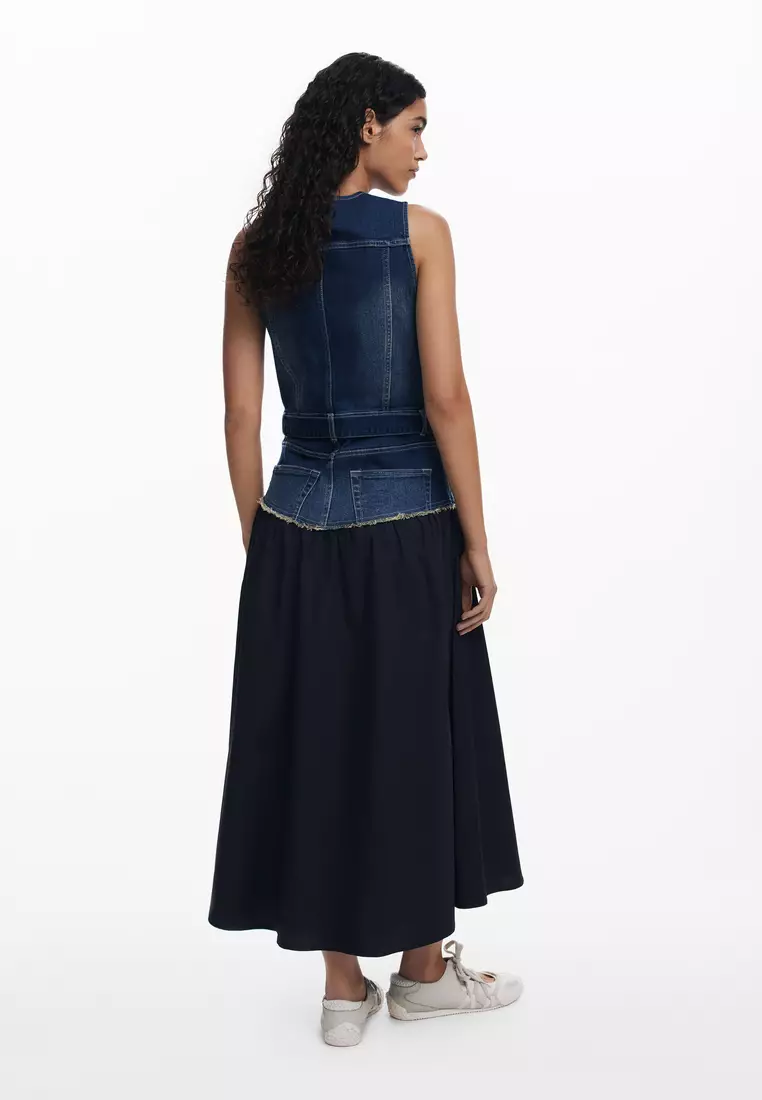 Denim combined dress