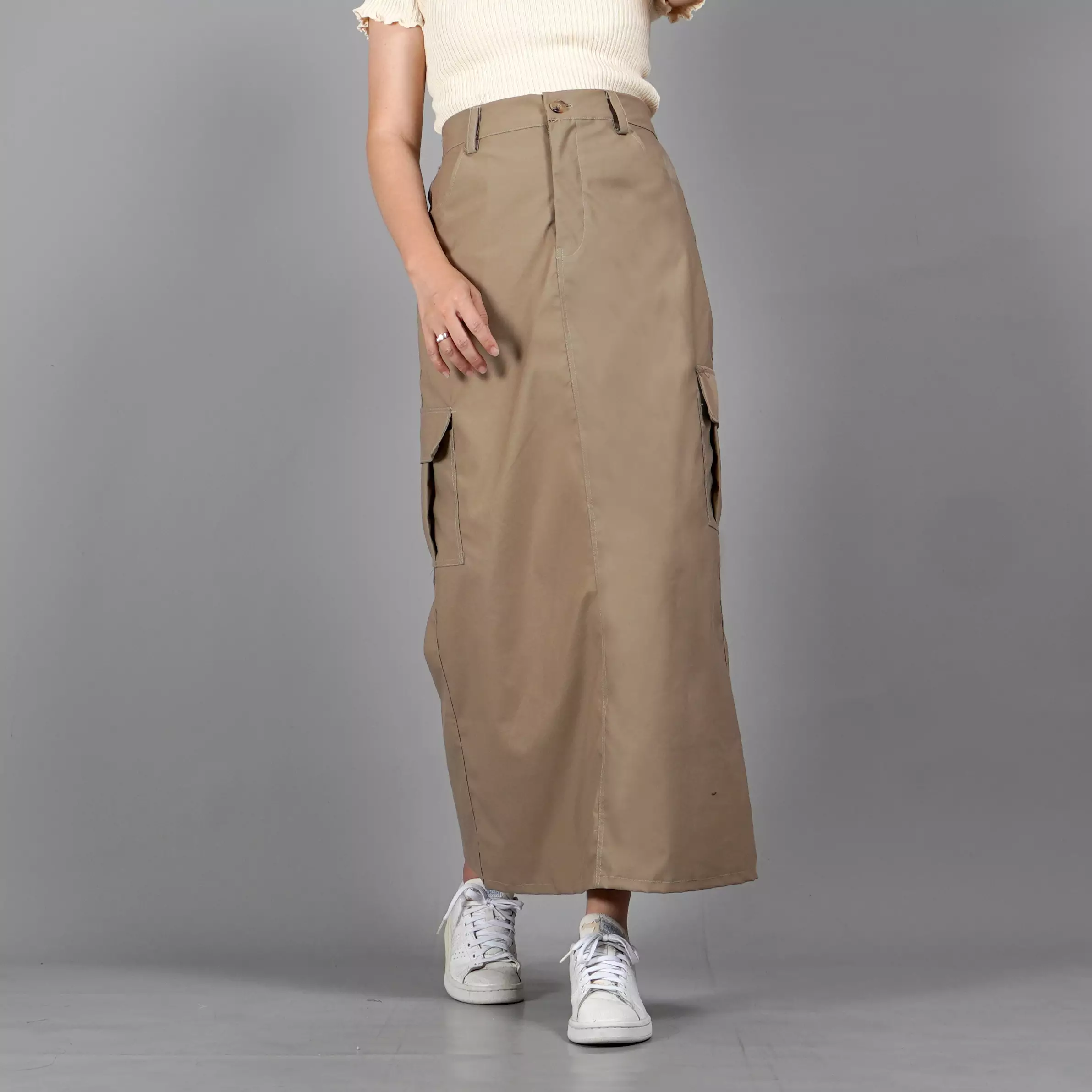  MAGGIE Rok Cargo Bawahan Wanita Kekinian Model Terbaru - KHAKI