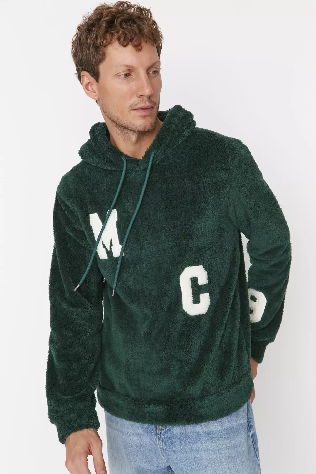 Buy Trendyol Green Men s Regular Regular Fit Hoodie. Appliqu s