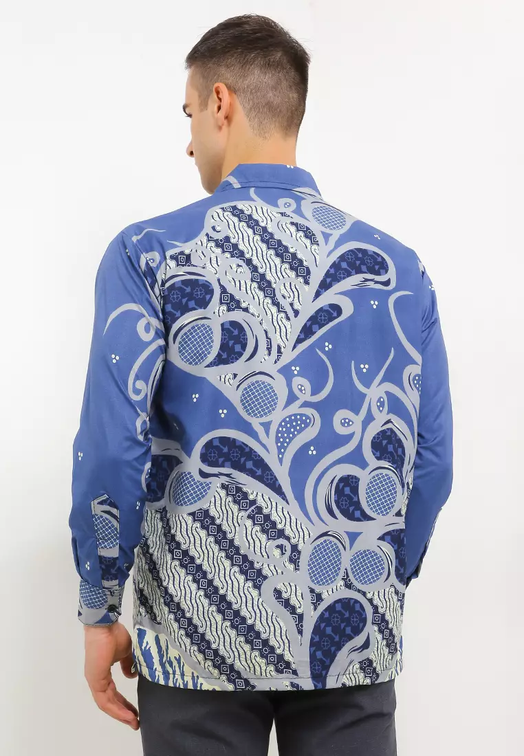 Mulyo Kemeja Batik Exclusive Premium Pria Casual Modern Lengan Panjang