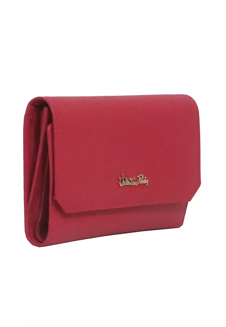 Valentino Rudy Saffiano Leather Tri Fold Wallet