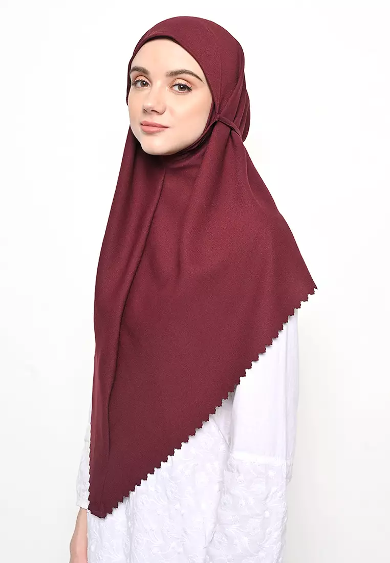 Bergo Sameera Hijab Instant Lasercut Maroon