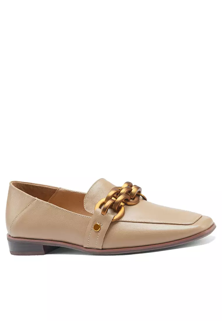 Discount on Twenty Eight Shoes  shoes - SKU: Two Wear Style Leather Metal Buckle Loafers Bsh1010508