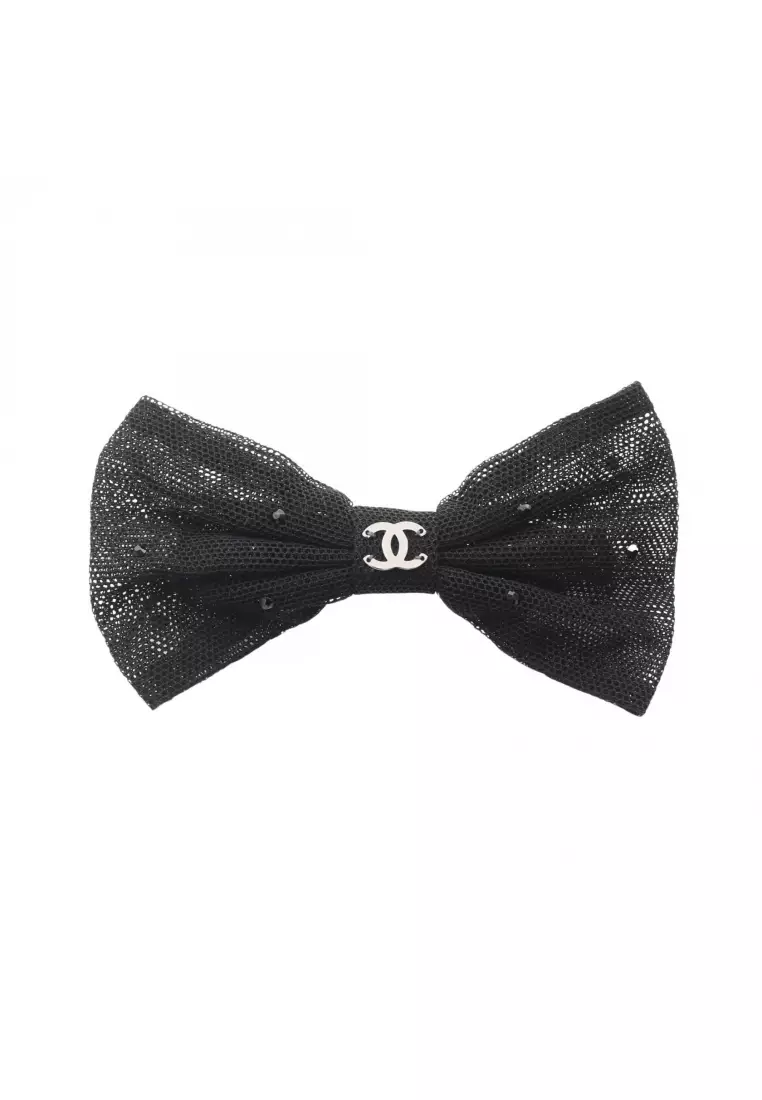 Buy Chanel Pre-Loved Chanel coco mark ribbon barretta fabric Rhinestone ...