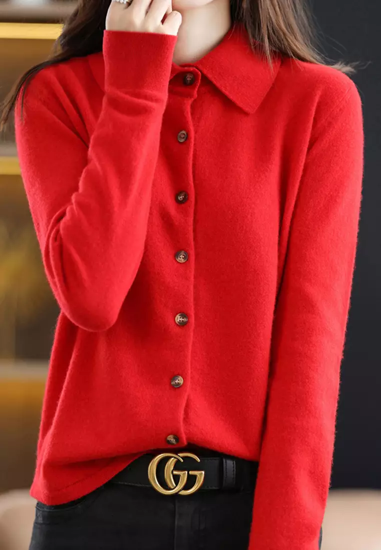 Red women's duster sweater outlet