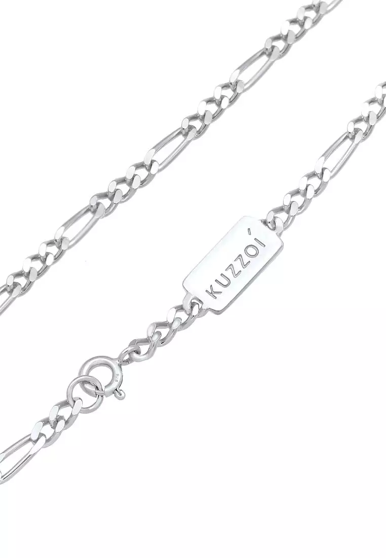 Necklace Men Figaro Chain Basic Massive in 925 Sterling Silver