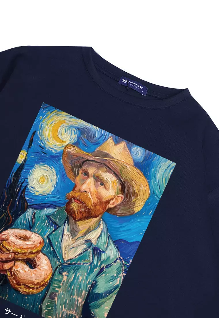 MTQ98 kaos oversize vintage painting bahan tebal scuba "the farmer" navy
