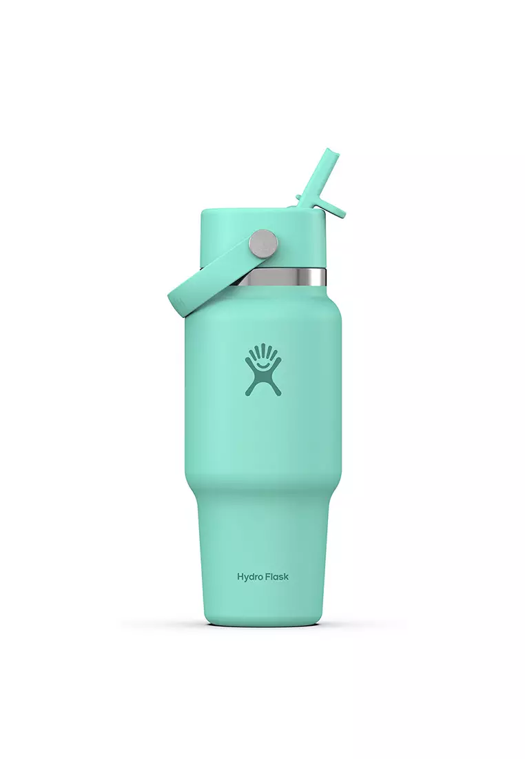 Hydro Flask Wide Mouth Flex Straw Cap Travel Bottle 24 oz Mermaid Green