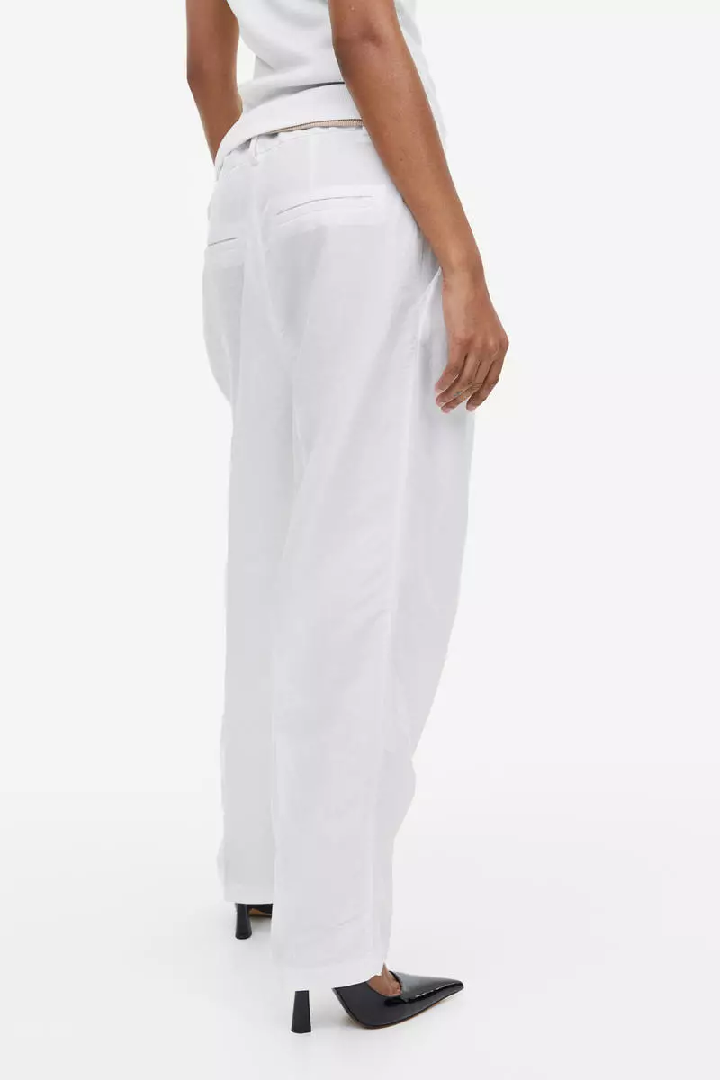 Buy H M Tapered linen blend trousers 2024 Online ZALORA Singapore