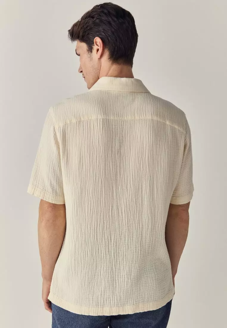 100% Cotton Short Sleeve Cheesecloth Shirt