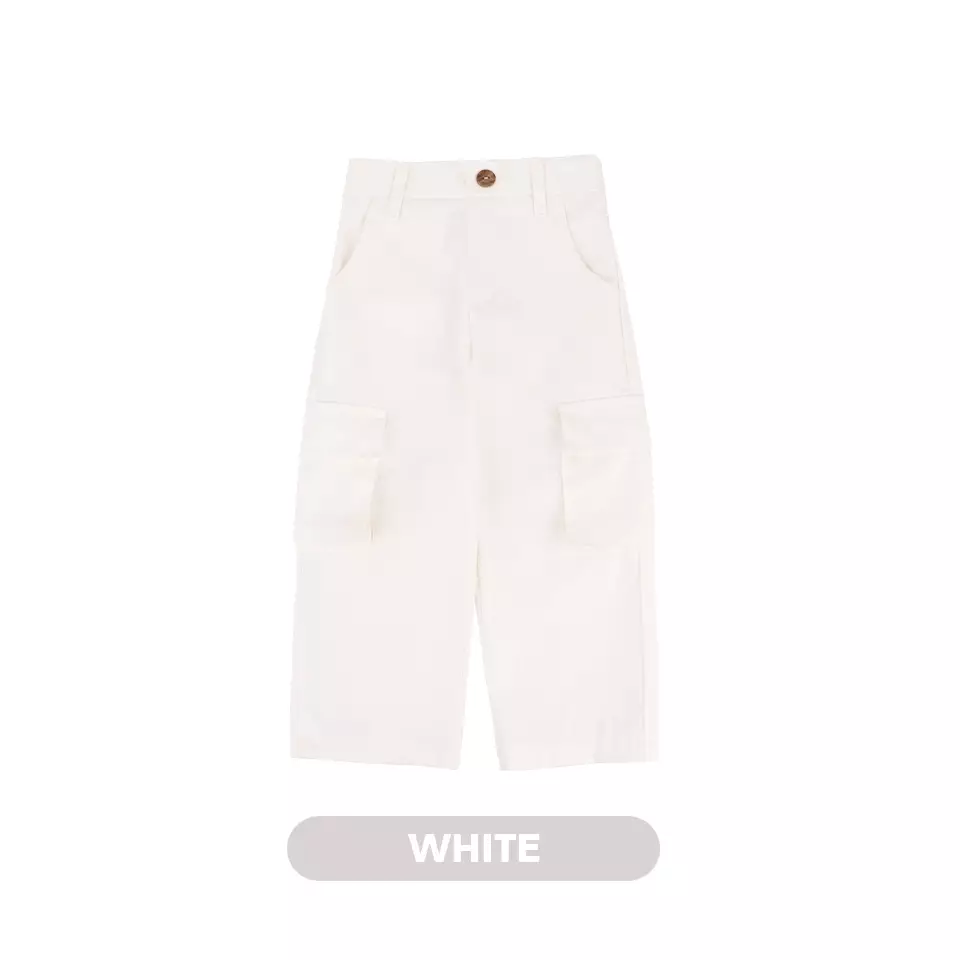 Mooi Celana Panjang Chinos Cargo Anak Perempuan Rachel Cargo Pants - White