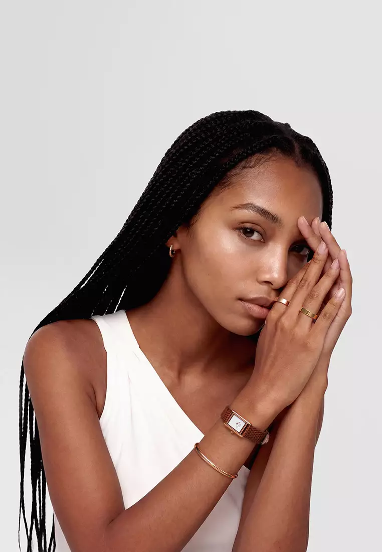 Classic Arch Cuff Rose Gold 4mm - Unisex Bracelet for women and men stainless steel Bracelet DW Official Authentic Original gelang tangan perempuan lelaki DW