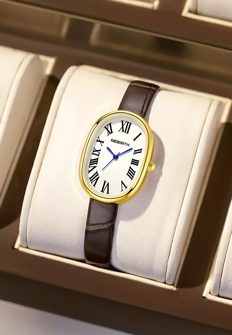 Jam Tangan Wanita Original Anti Air Korean Style Tali Kulit Jam Tangan Cewek brown