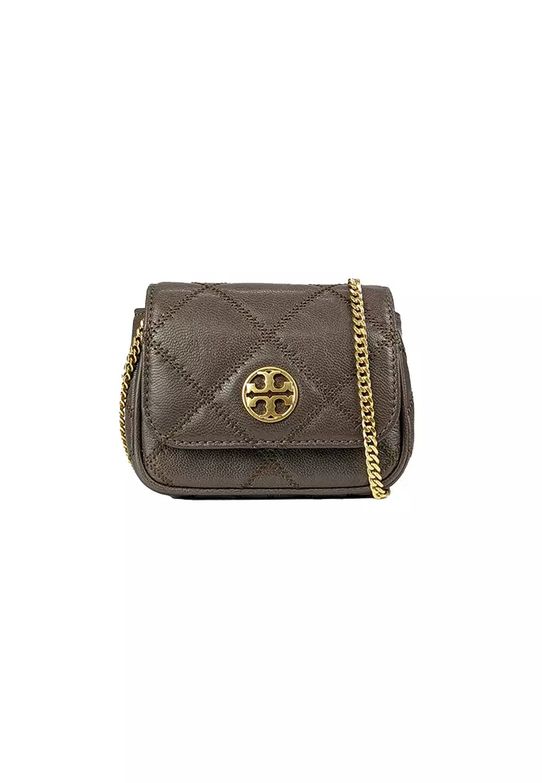 Tory Burch 140987 Britten Black Pebbled Leather With Gold Hardware Small  Women's Adjustable Shoulder Bag