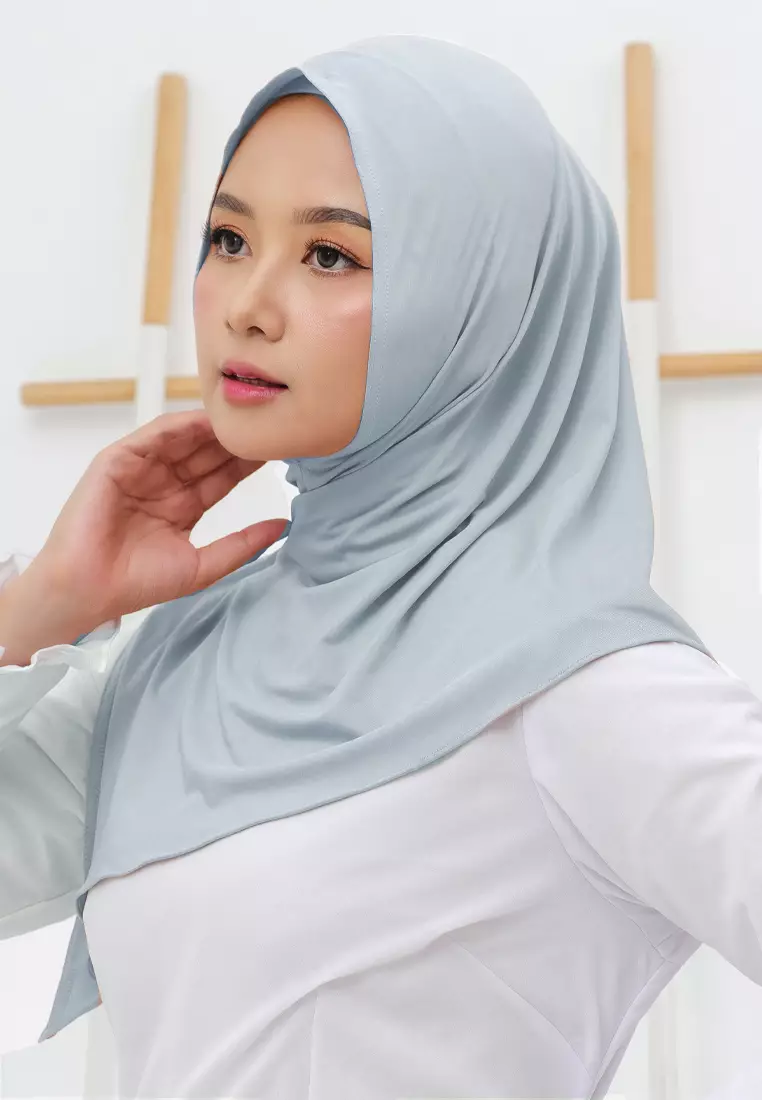Jilbab Wanita Instan Curve Hijab Silver