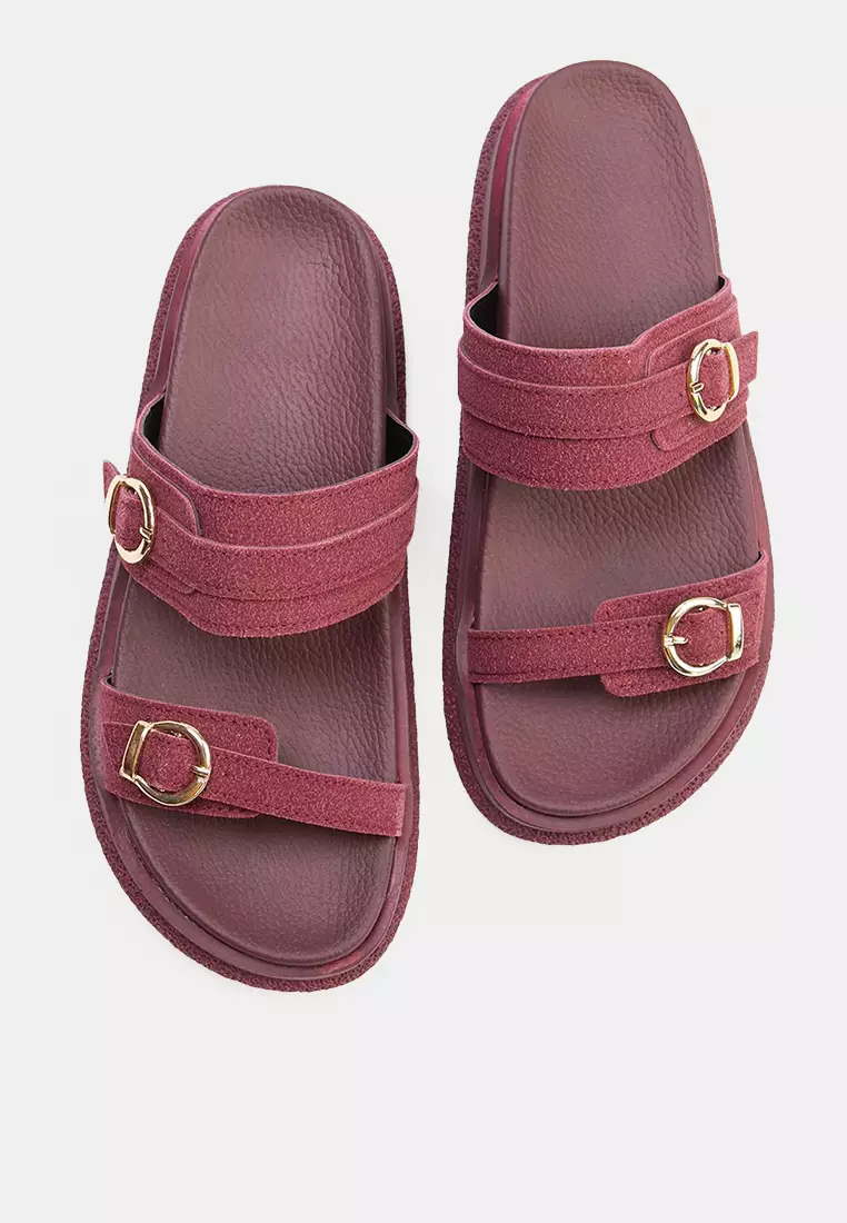 Double Buckle Thick Sole Sandals
