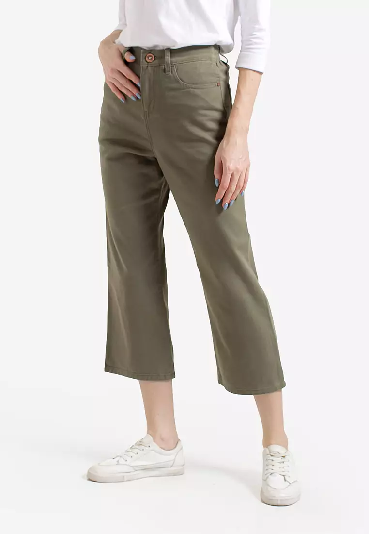 C2 Zionia Green Culottes Jeans Boyfriend
