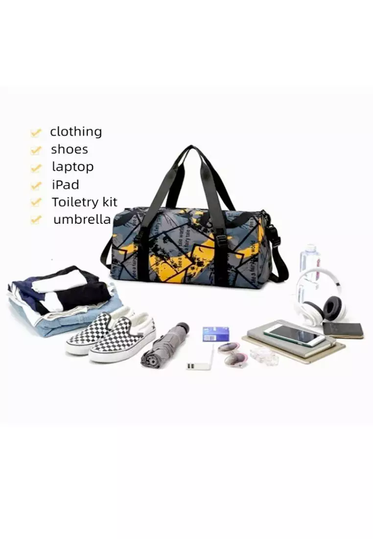 Oxford Duffel Bag With Shoe Compartment 50x24x22cm – Navy Blue