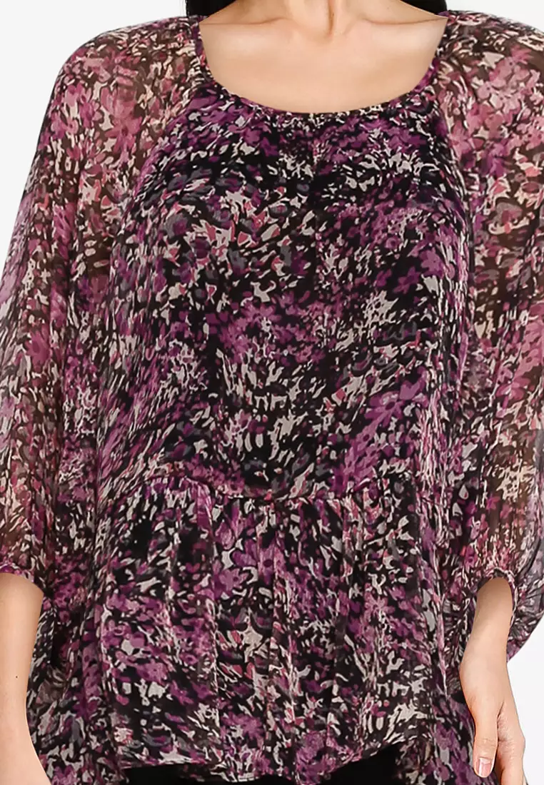 Printed Chiffon Tiered Top