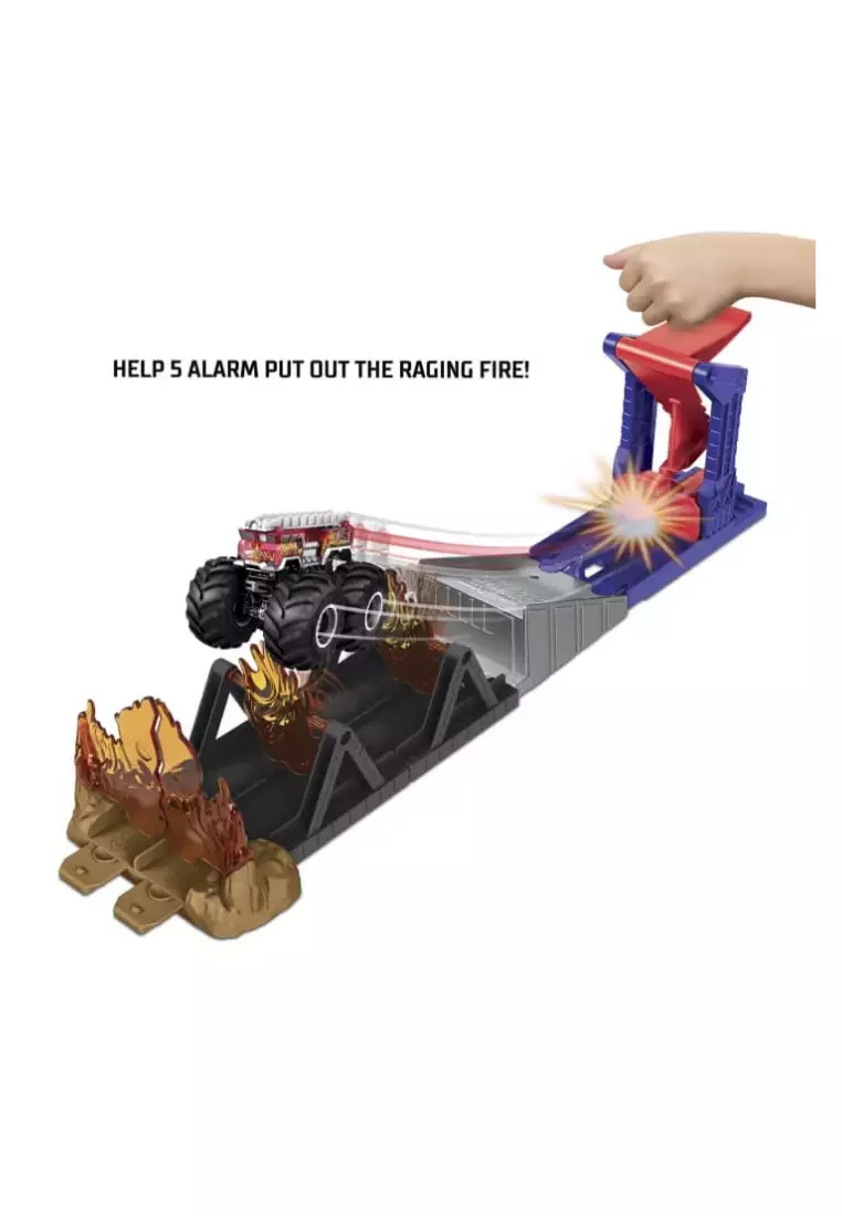 Buy Hot Wheels Monster Trucks Fire Through Hero Playset 2023 Online