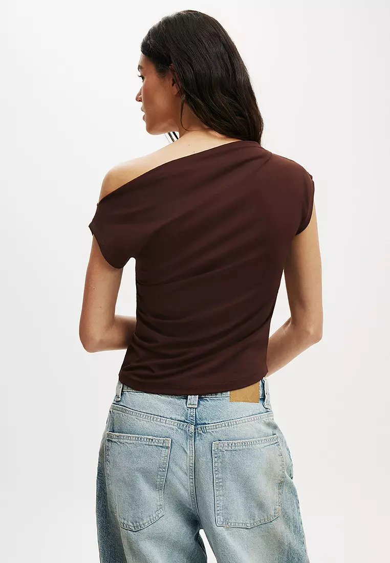 Georgie One Shoulder Short Sleeve Top