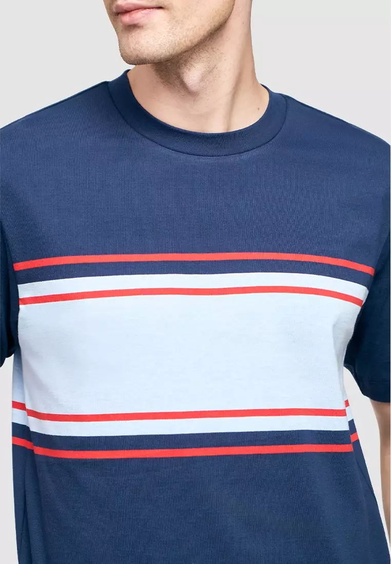 T-Shirt with Panelled Stripes