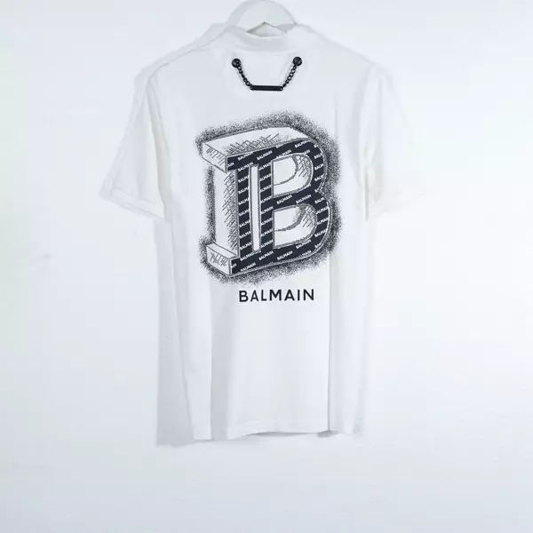 Polo BALMAIN B SPRAY BACK BLACK WHITE POLO 100% ORIGINAL
