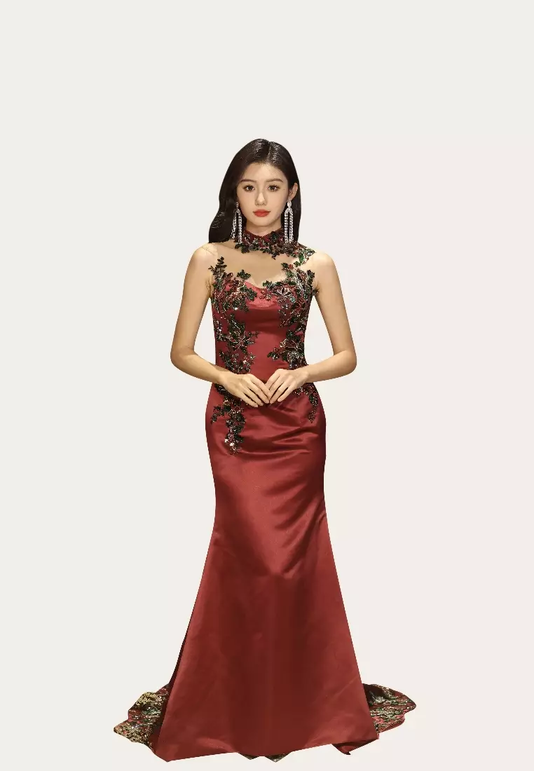 Satin qipao deals