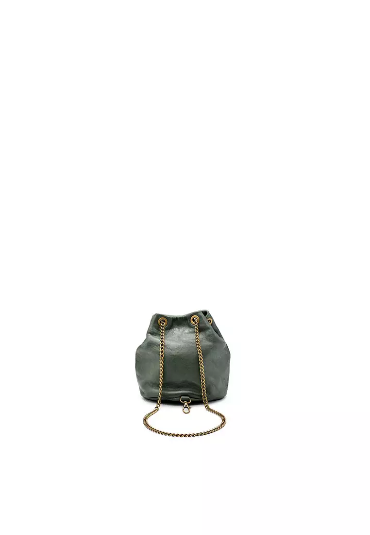 Porto Italy Leather Sling Bag-BCL 159/G-Dark Green