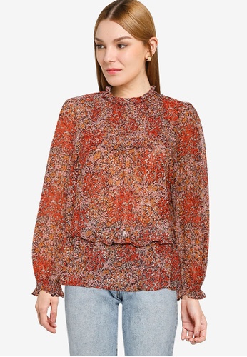 Mango red Floral Print Blouse E2566AAD73B76EGS_1