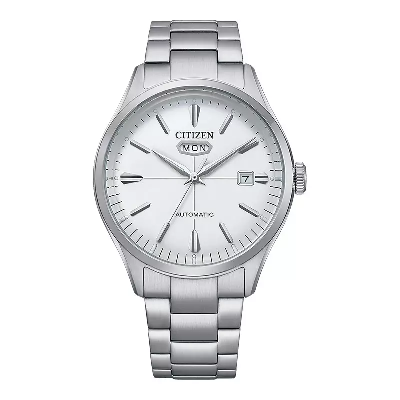 Jam Tangan Pria Citizen C7 Mechanical NH8391-51A Crystal Seven Reissue Men White Dial Stainless Steel Strap