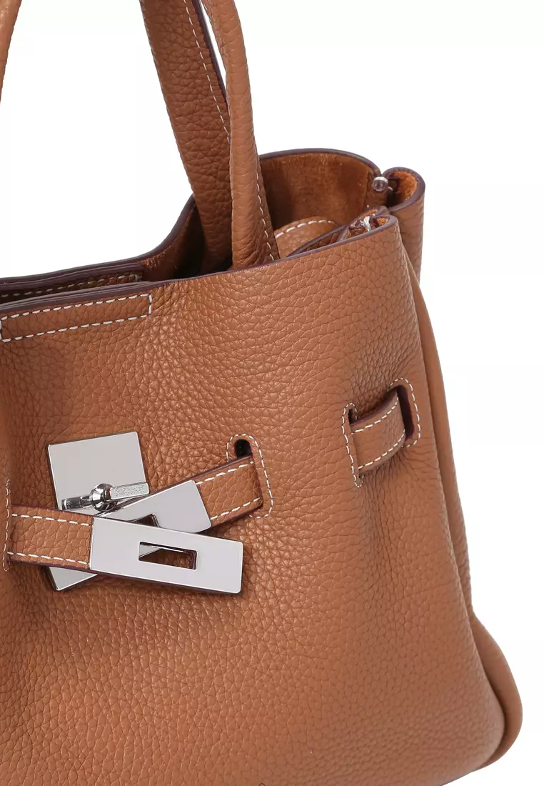 SAOIRSE Belt Soft Structural Shoulder Tote Mini - Caramel