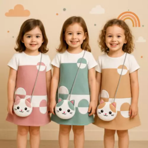TWO MIX Dress Anak Perempuan Circle + Free Tas Anak Cantik 1-8 tahun 4230