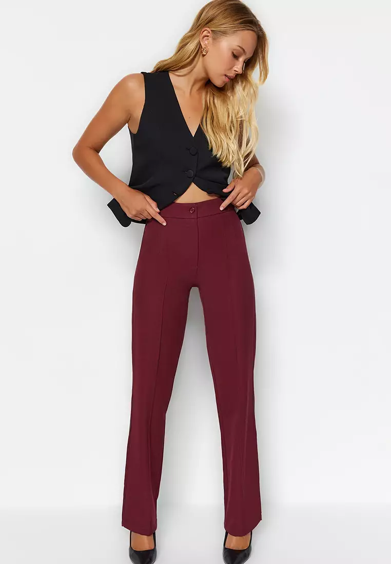 High Waist Straight Cut Trousers