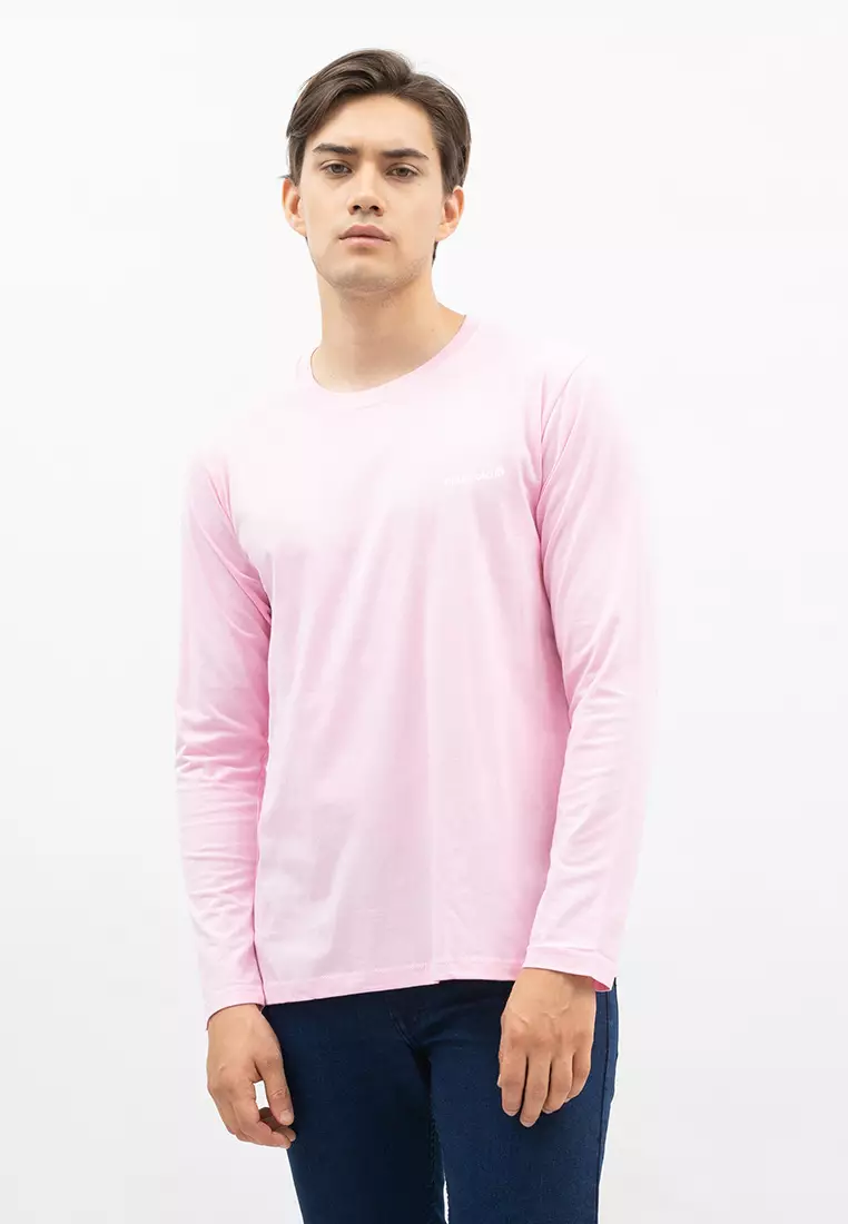 Houseofcuff Kaos Cotton Combed Lengan Panjang Pria Baby Pink