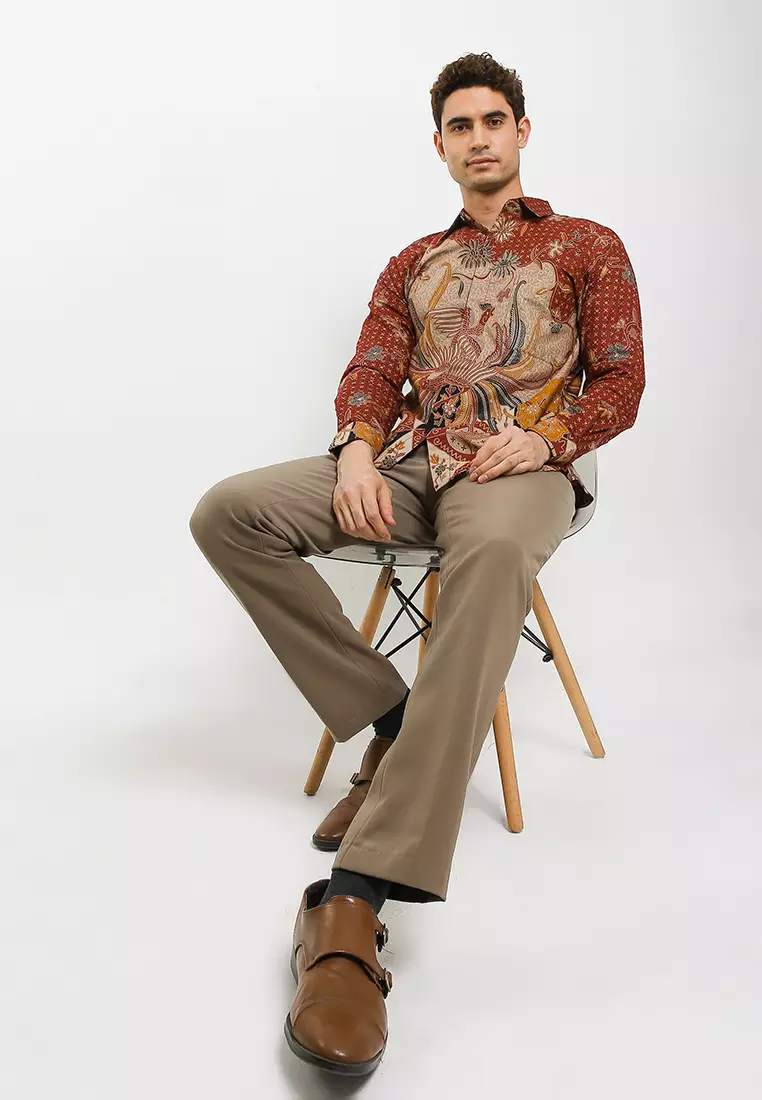 Laksha Kemeja Batik Exclusive Premium Pria Casual Modern Lengan Panjang