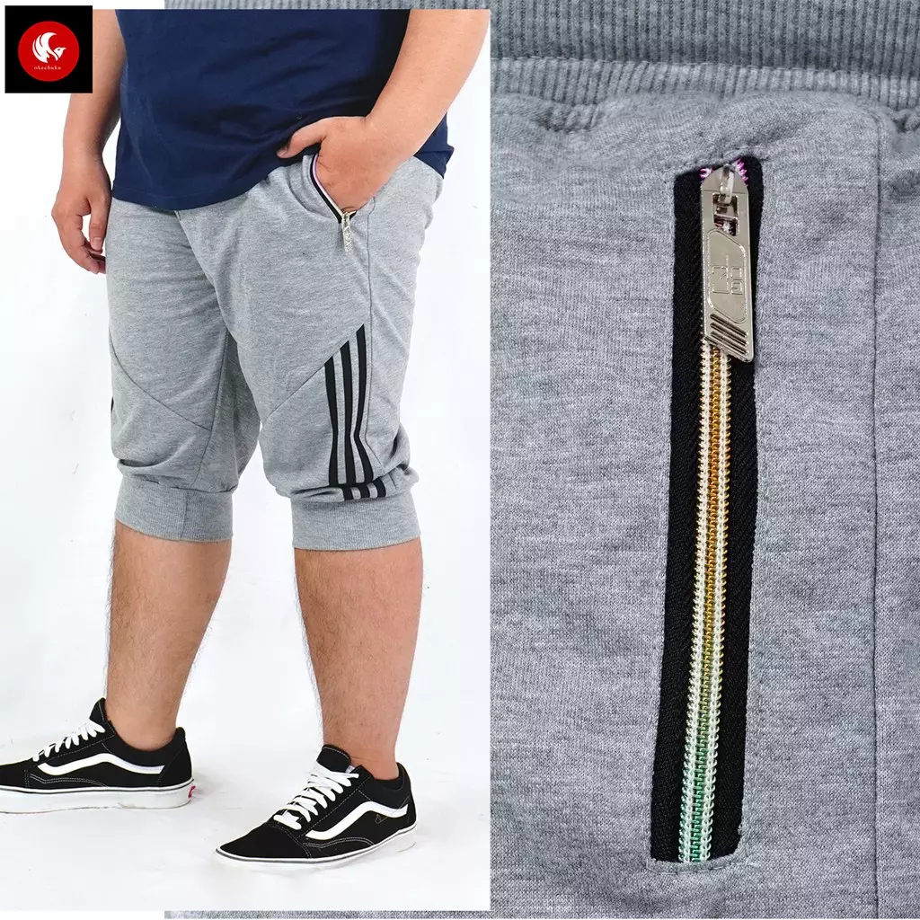 Steve Celana Pria Jumbo Celana Big Size Celana Pendek Bigsize Celana Pria Celana Pendek Big Size - ABU MUDA